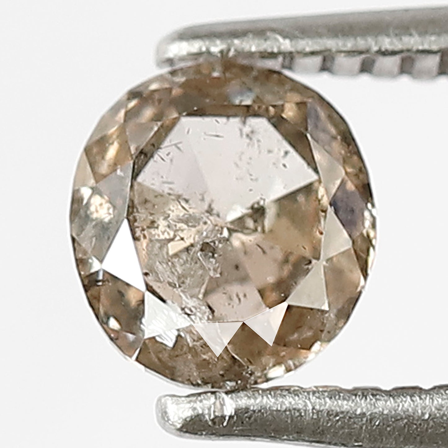 0.62 CT Oval Shape Diamond Fancy Brownish Black Color Rustic Diamond 5.5 MM Loose Natural Salt and Pepper Diamond Wedding Ring