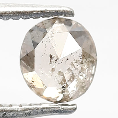 0.62 CT Oval Shape Diamond Fancy Brownish Black Color Rustic Diamond 5.5 MM Loose Natural Salt and Pepper Diamond Wedding Ring