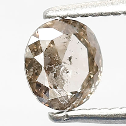 0.62 CT Oval Shape Diamond Fancy Brownish Black Color Rustic Diamond 5.5 MM Loose Natural Salt and Pepper Diamond Wedding Ring