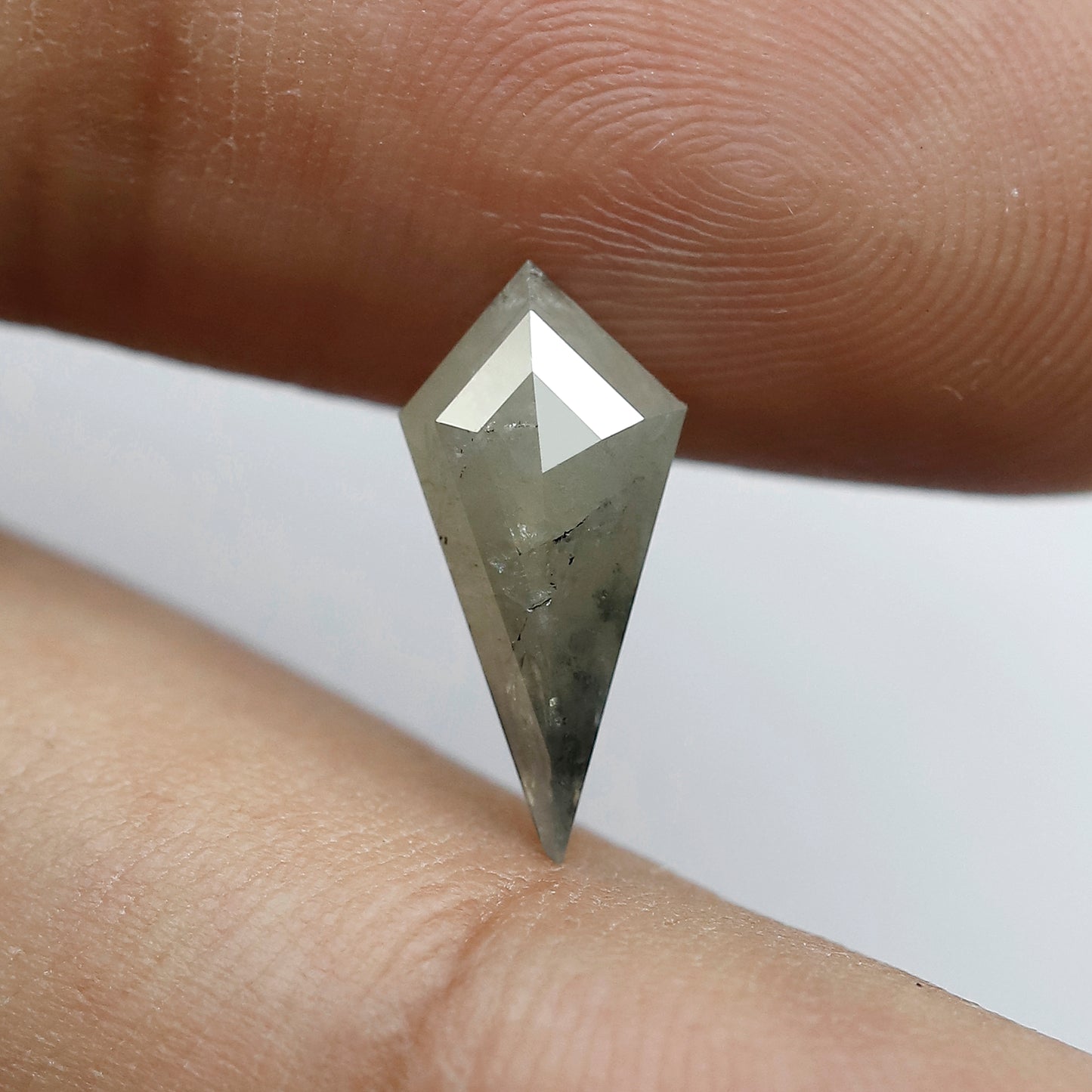 1.69 CT 13.60 MM Elongated Kite Shape Loose Natural Diamond Grey Black Color Diamond For Engagement Ring
