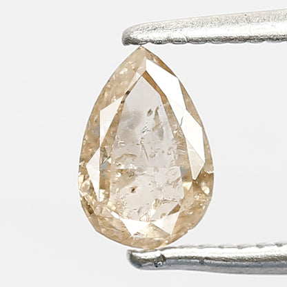 0.50 CT Ethically Sourced Fancy Brownish Color Diamond Loose Natural Pear Shape 6.7 MM Rustic Salt and Pepper Diamond