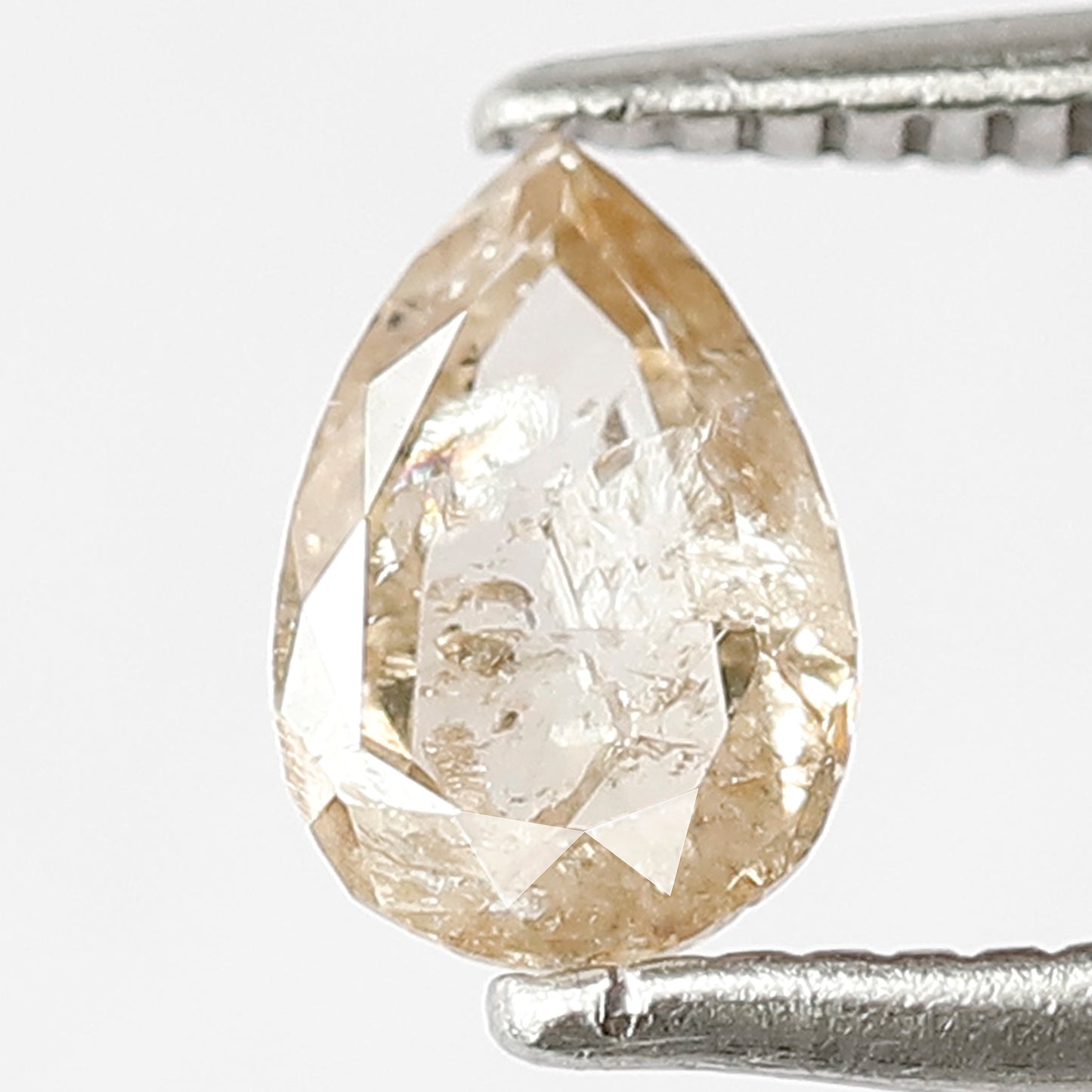 0.50 CT Ethically Sourced Fancy Brownish Color Diamond Loose Natural Pear Shape 6.7 MM Rustic Salt and Pepper Diamond