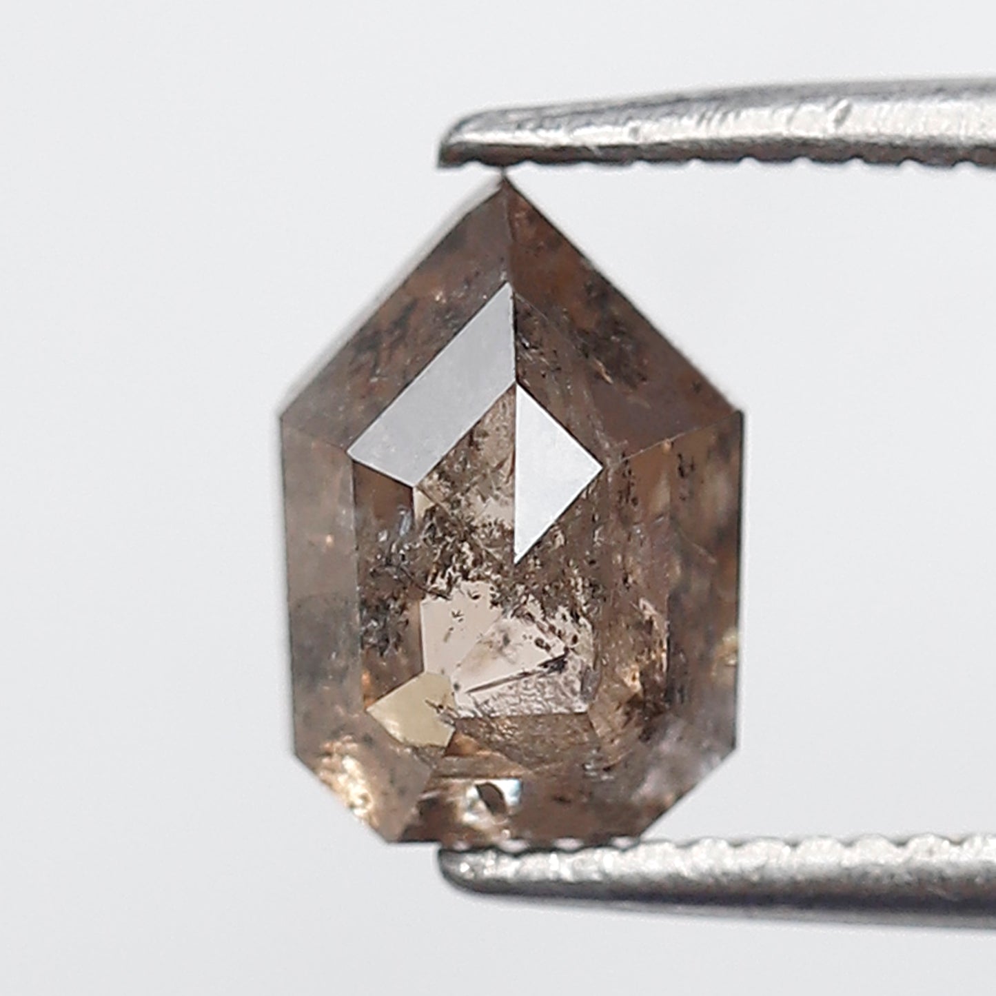 1.55 CT Gray Brown Geometric cut Loose Diamond, 7.90 mm Ethical Salt and Pepper Diamond