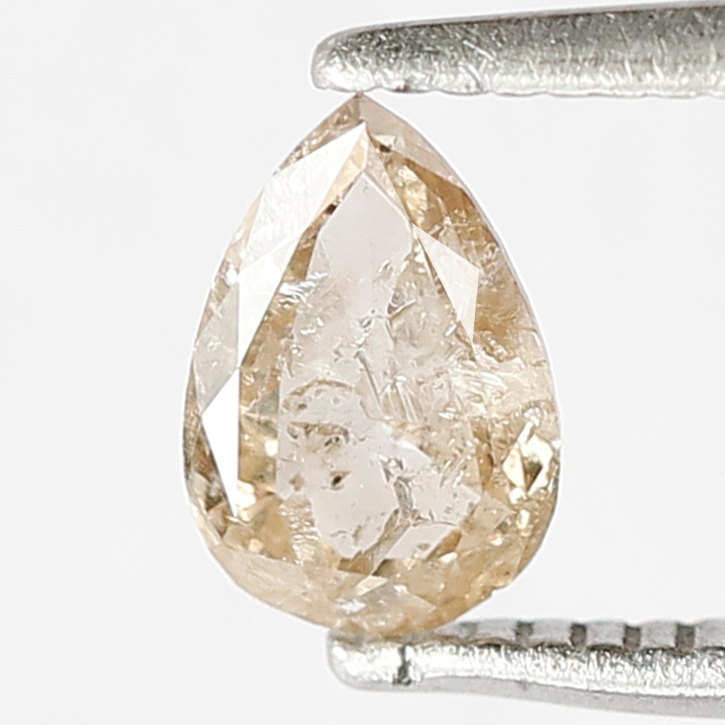 0.50 CT Ethically Sourced Fancy Brownish Color Diamond Loose Natural Pear Shape 6.7 MM Rustic Salt and Pepper Diamond