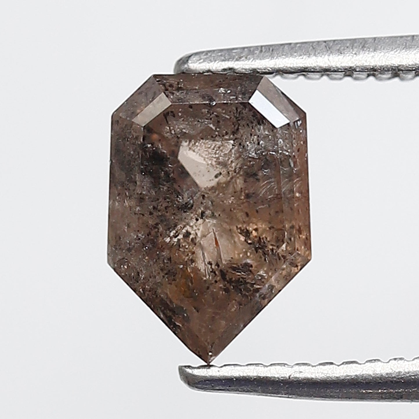 1.55 CT Gray Brown Geometric cut Loose Diamond, 7.90 mm Ethical Salt and Pepper Diamond
