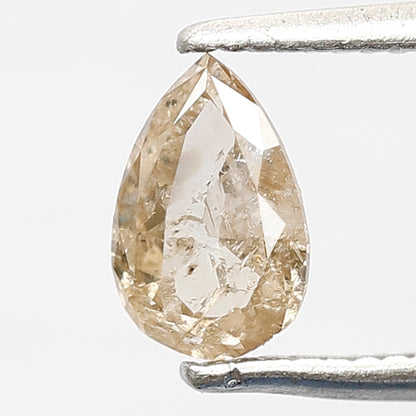 0.50 CT Ethically Sourced Fancy Brownish Color Diamond Loose Natural Pear Shape 6.7 MM Rustic Salt and Pepper Diamond