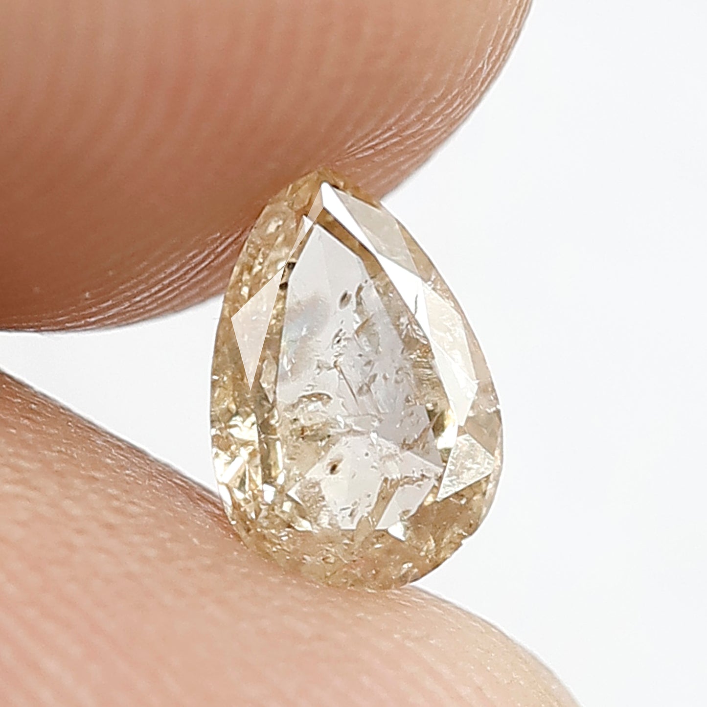 0.50 CT Ethically Sourced Fancy Brownish Color Diamond Loose Natural Pear Shape 6.7 MM Rustic Salt and Pepper Diamond