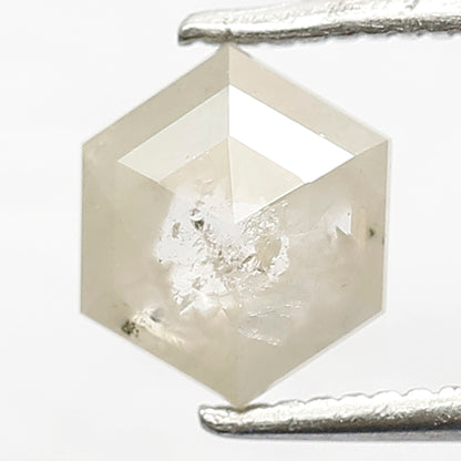 0.88 CT Hexagon Grayish Green Salt and Pepper Diamond: Rustic Loose Diamond