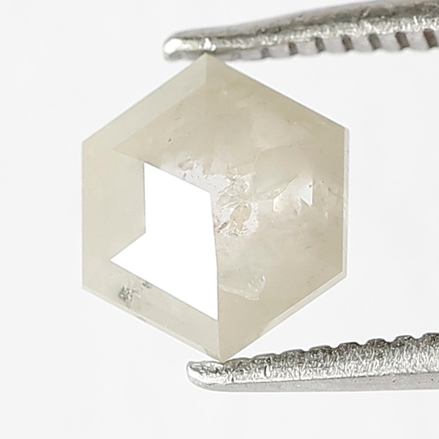 0.88 CT Hexagon Grayish Green Salt and Pepper Diamond: Rustic Loose Diamond