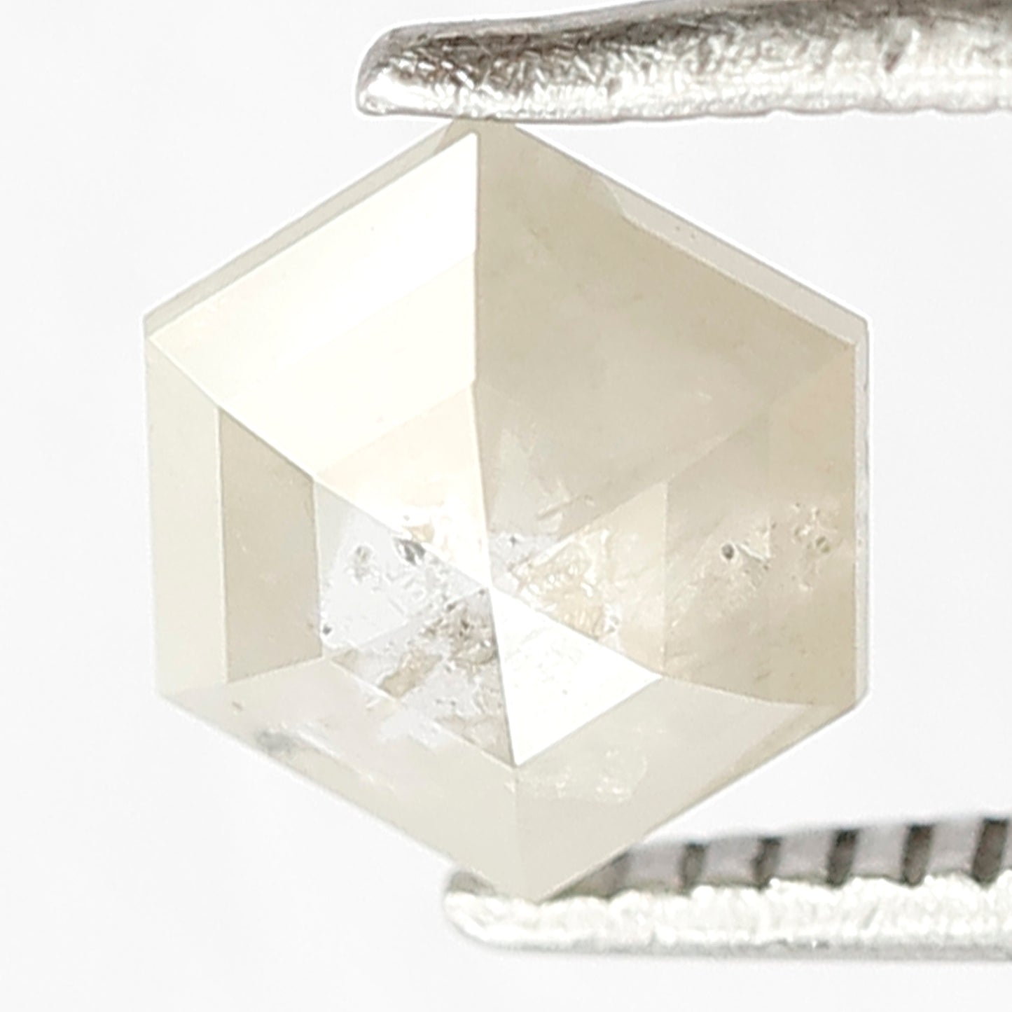 0.88 CT Hexagon Grayish Green Salt and Pepper Diamond: Rustic Loose Diamond