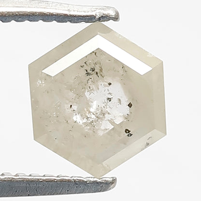 0.88 CT Hexagon Grayish Green Salt and Pepper Diamond: Rustic Loose Diamond