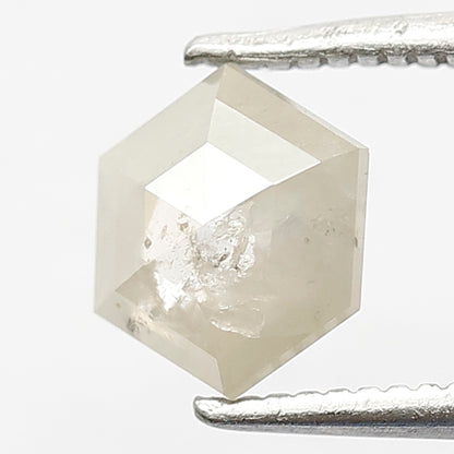 0.88 CT Hexagon Grayish Green Salt and Pepper Diamond: Rustic Loose Diamond
