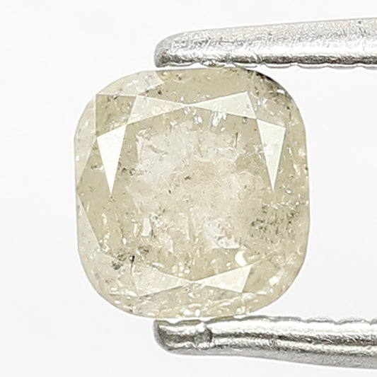 0.61 CT Cushion Cut Diamond: 5MM Light Yellow Salt & Pepper Diamond
