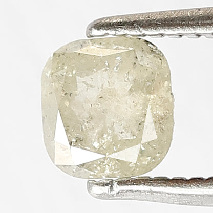 0.61 CT Cushion Cut Diamond: 5MM Light Yellow Salt & Pepper Diamond
