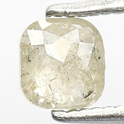 0.61 CT Cushion Cut Diamond: 5MM Light Yellow Salt & Pepper Diamond