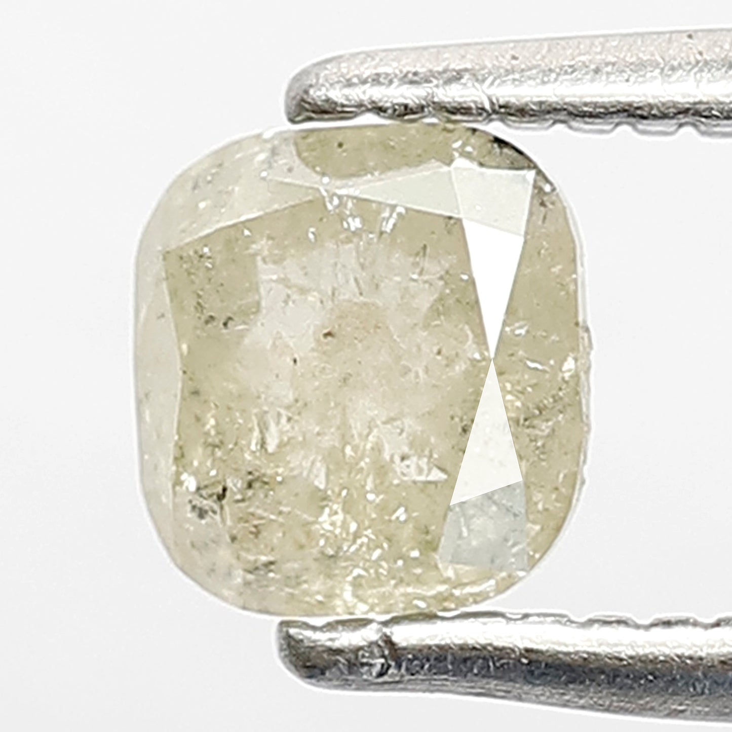 0.61 CT Cushion Cut Diamond: 5MM Light Yellow Salt & Pepper Diamond