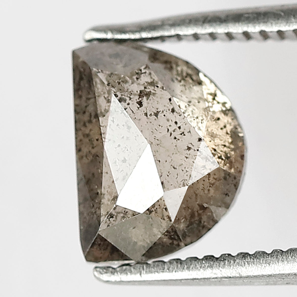 1.80 CT Unique Half Moon Shape Diamond Loose Natural 6 MM Brownish Color Conflict Free Rustic Salt and Pepper Diamond