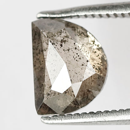 1.80 CT Unique Half Moon Shape Diamond Loose Natural 6 MM Brownish Color Conflict Free Rustic Salt and Pepper Diamond