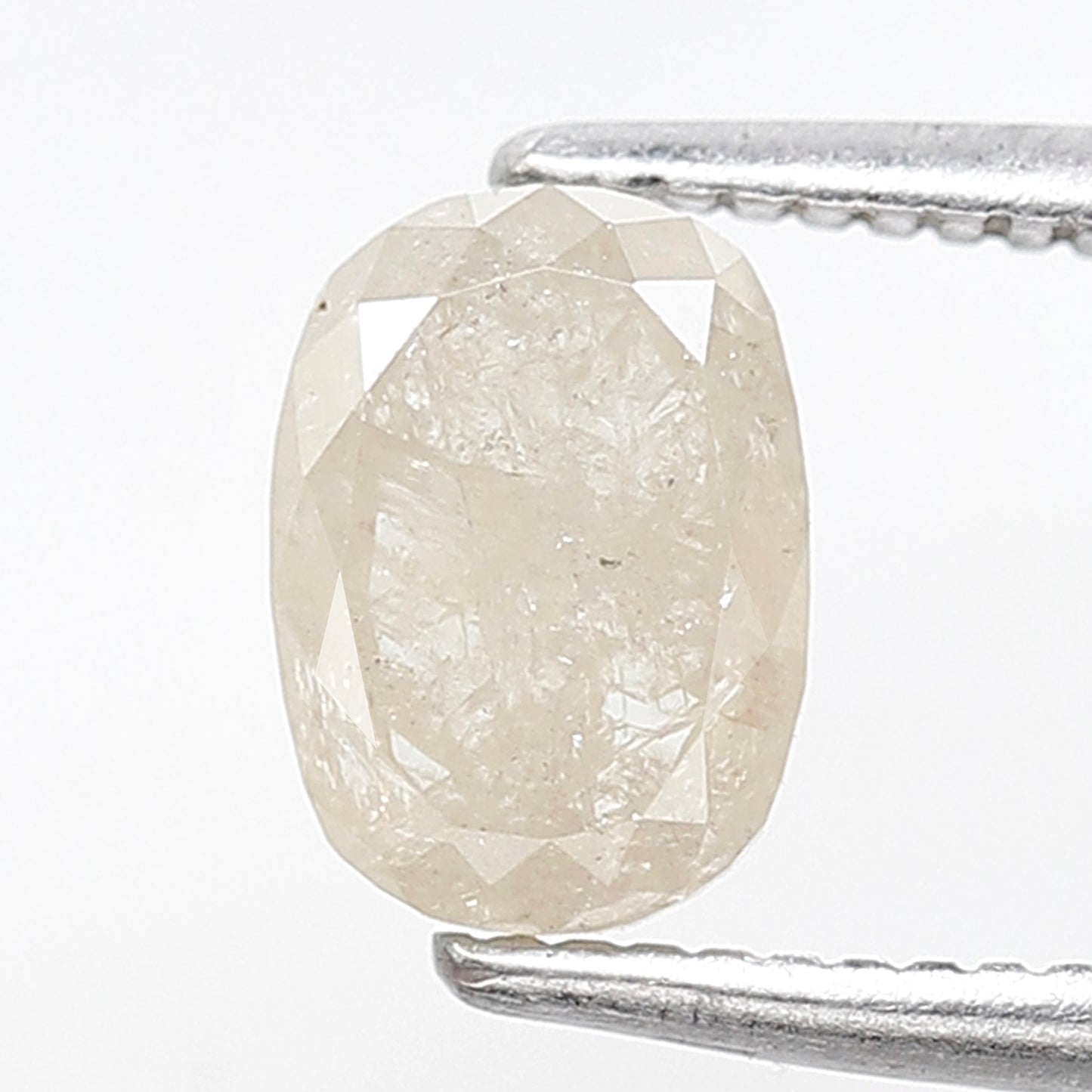 1.01 CT Oval Shape Salt and Pepper Diamond | Natural Misty White Loose Diamond For Promise Ring