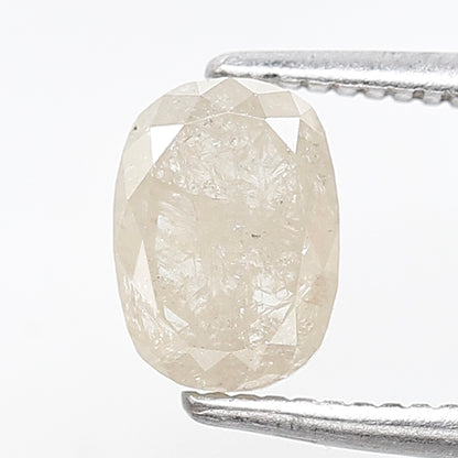 1.01 CT Oval Shape Salt and Pepper Diamond | Natural Misty White Loose Diamond For Promise Ring