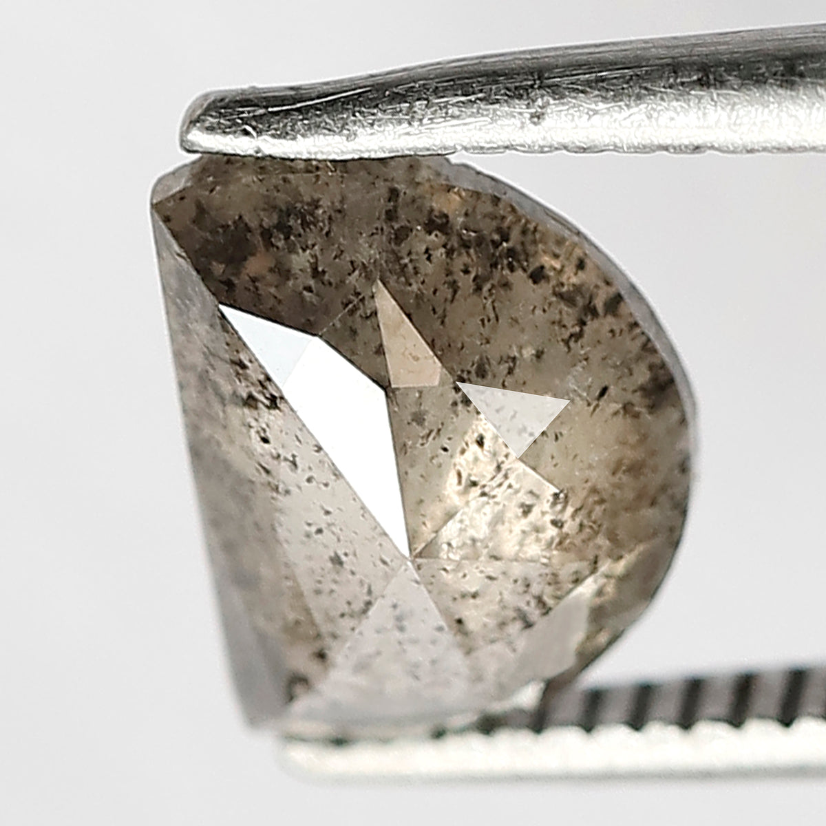 1.80 CT Unique Half Moon Shape Diamond Loose Natural 6 MM Brownish Color Conflict Free Rustic Salt and Pepper Diamond