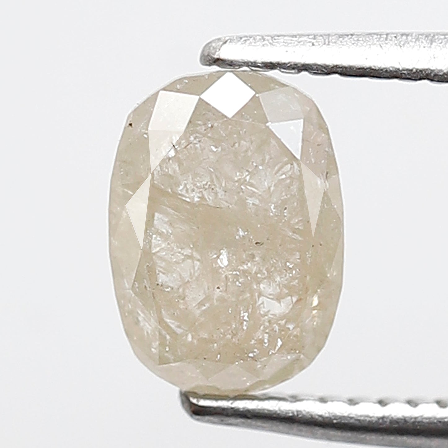 1.01 CT Oval Shape Salt and Pepper Diamond | Natural Misty White Loose Diamond For Promise Ring
