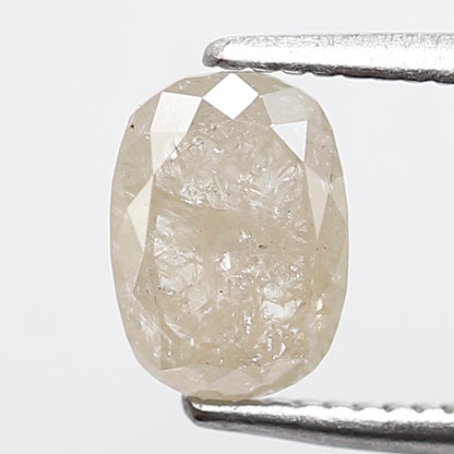 1.01 CT Oval Shape Salt and Pepper Diamond | Natural Misty White Loose Diamond For Promise Ring