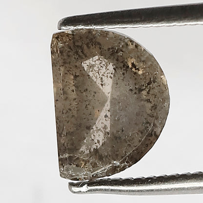 1.80 CT Unique Half Moon Shape Diamond Loose Natural 6 MM Brownish Color Conflict Free Rustic Salt and Pepper Diamond