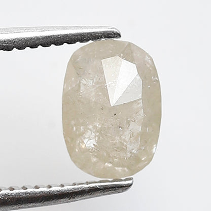 1.01 CT Oval Shape Salt and Pepper Diamond | Natural Misty White Loose Diamond For Promise Ring