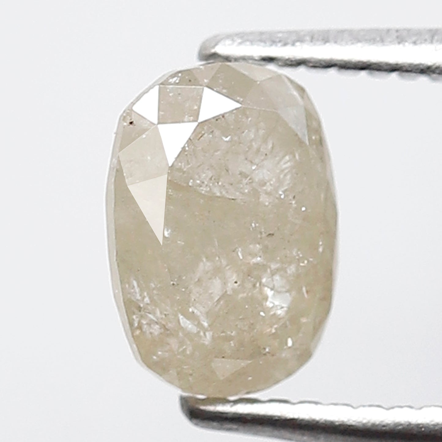 1.01 CT Oval Shape Salt and Pepper Diamond | Natural Misty White Loose Diamond For Promise Ring