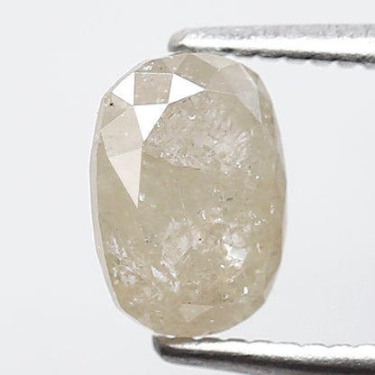 1.01 CT Oval Shape Salt and Pepper Diamond | Natural Misty White Loose Diamond For Promise Ring