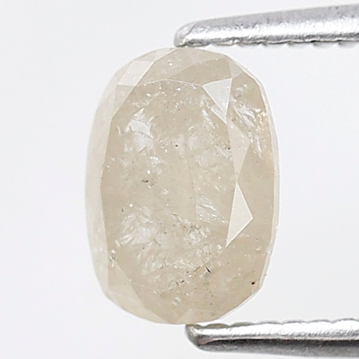 1.01 CT Oval Shape Salt and Pepper Diamond | Natural Misty White Loose Diamond For Promise Ring