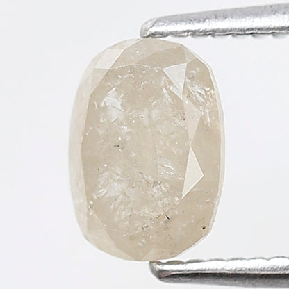 1.01 CT Oval Shape Salt and Pepper Diamond | Natural Misty White Loose Diamond For Promise Ring