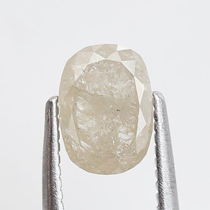 1.01 CT Oval Shape Salt and Pepper Diamond | Natural Misty White Loose Diamond For Promise Ring