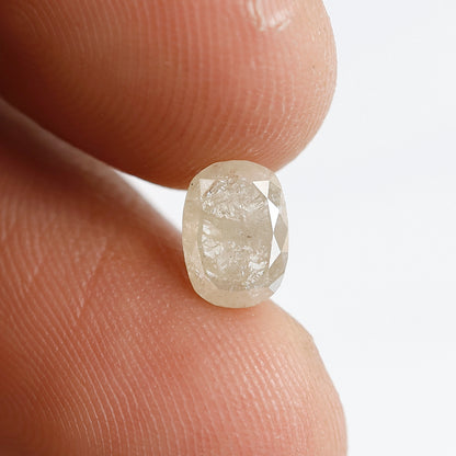 1.01 CT Oval Shape Salt and Pepper Diamond | Natural Misty White Loose Diamond For Promise Ring