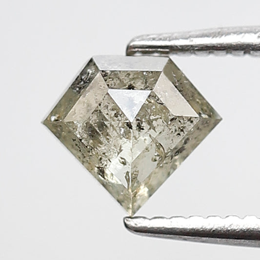 Greenish Salt and Pepper Geometric Diamond 0.78 Ct, Natural Translucent Loose Diamond for Engagement & Custom Jewelry