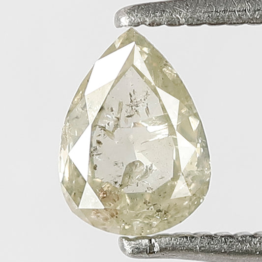 0.59 CT Pear Shape Diamond Loose Natural Fancy Light Green Color Diamond 6.5 MM Rustic Salt and Pepper Diamond Wedding Jewelry