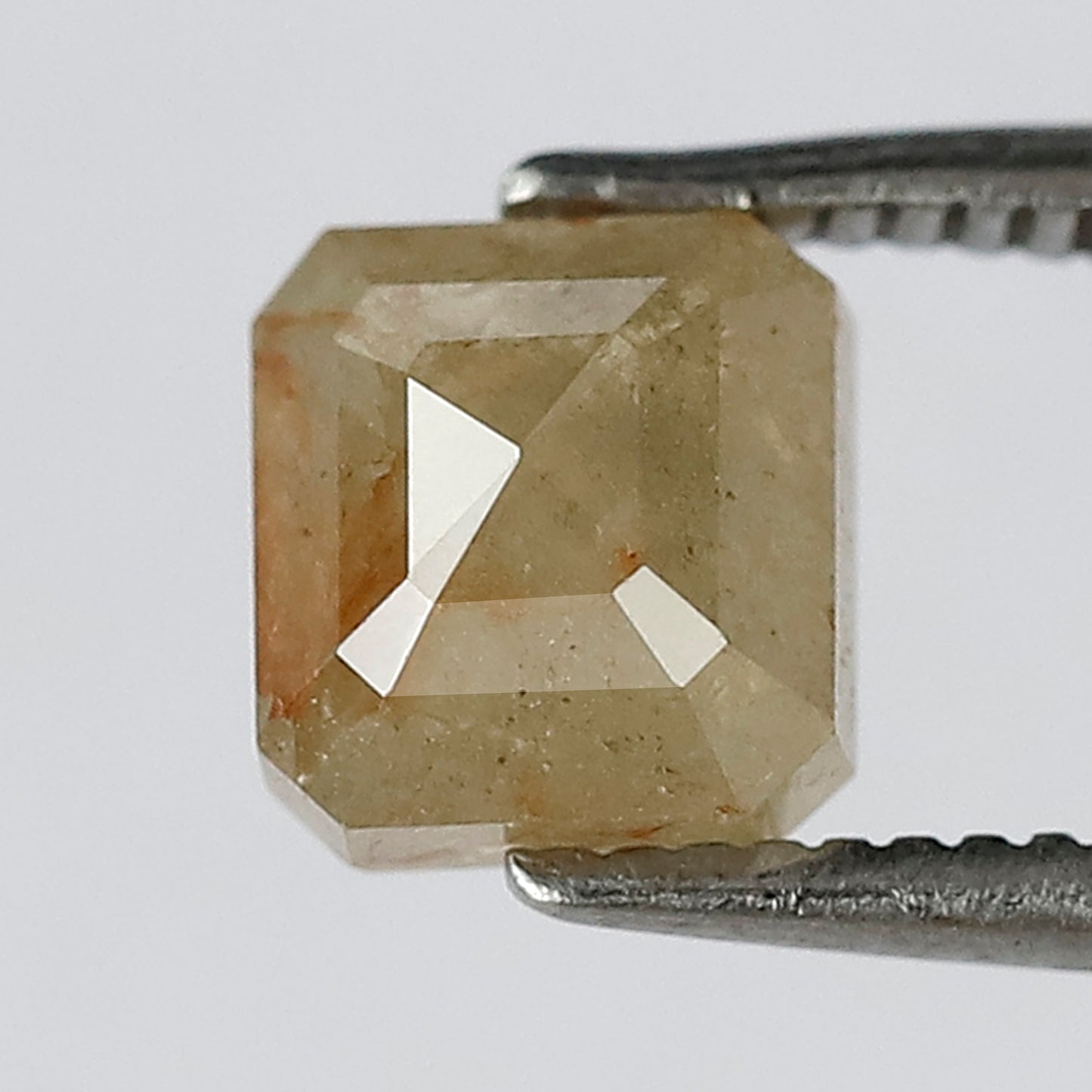 1.67 CT Radiant cut Rustic Diamond, 6 MM Natural Misty Yellow Earth Mined Loose Diamond