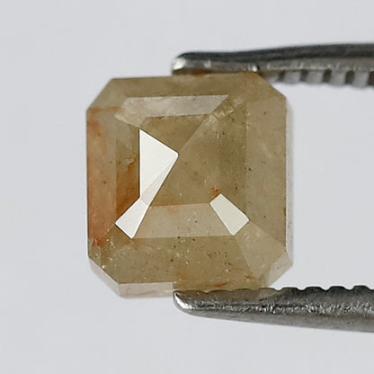 1.67 CT Radiant cut Rustic Diamond, 6 MM Natural Misty Yellow Earth Mined Loose Diamond