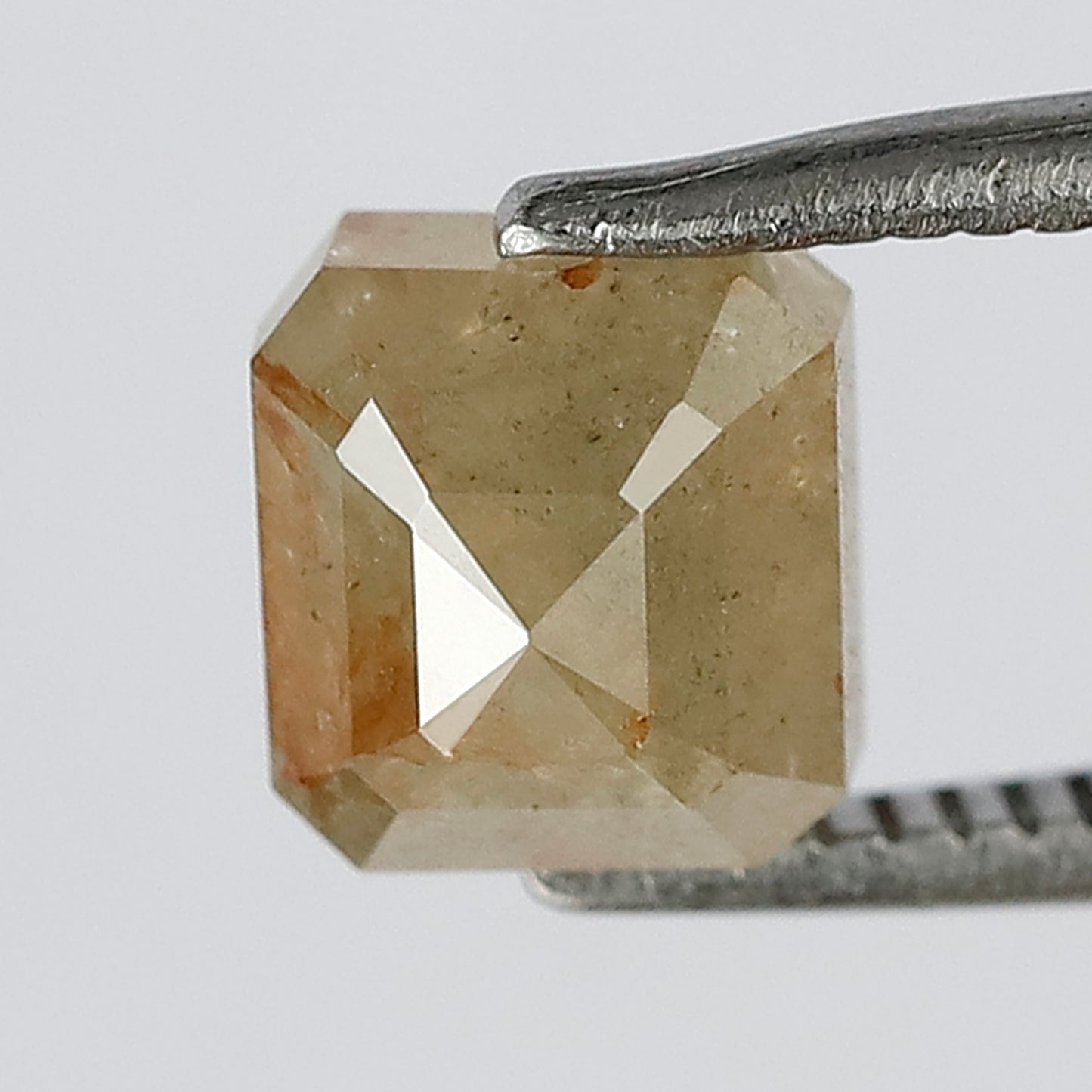 1.67 CT Radiant cut Rustic Diamond, 6 MM Natural Misty Yellow Earth Mined Loose Diamond