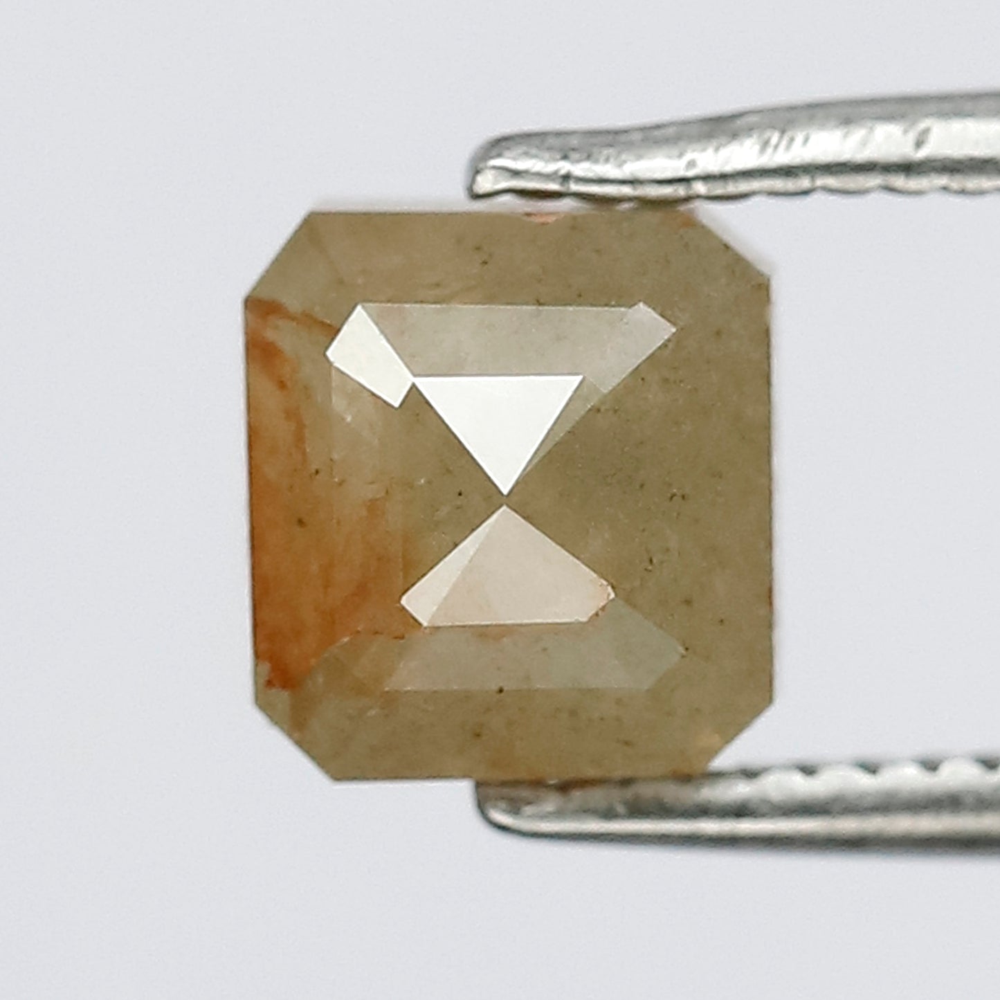 1.67 CT Radiant cut Rustic Diamond, 6 MM Natural Misty Yellow Earth Mined Loose Diamond