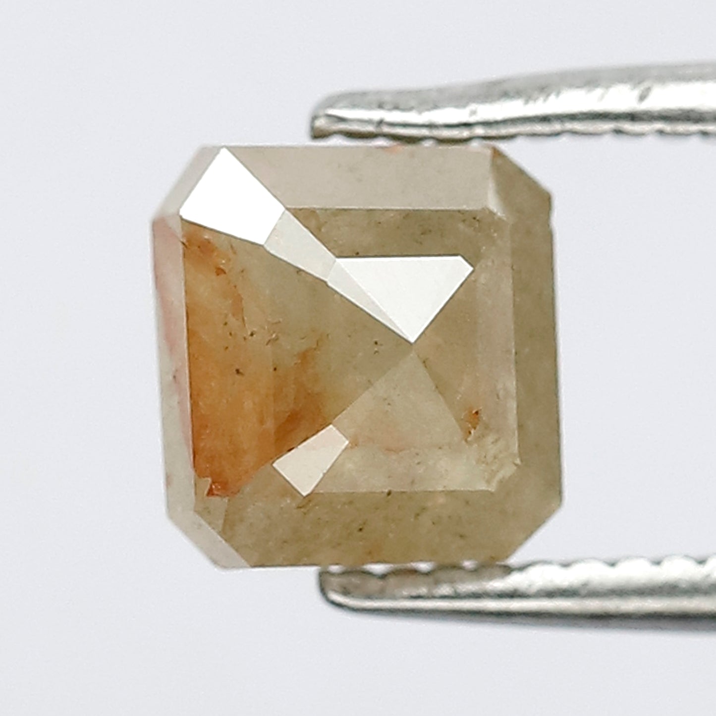 1.67 CT Radiant cut Rustic Diamond, 6 MM Natural Misty Yellow Earth Mined Loose Diamond