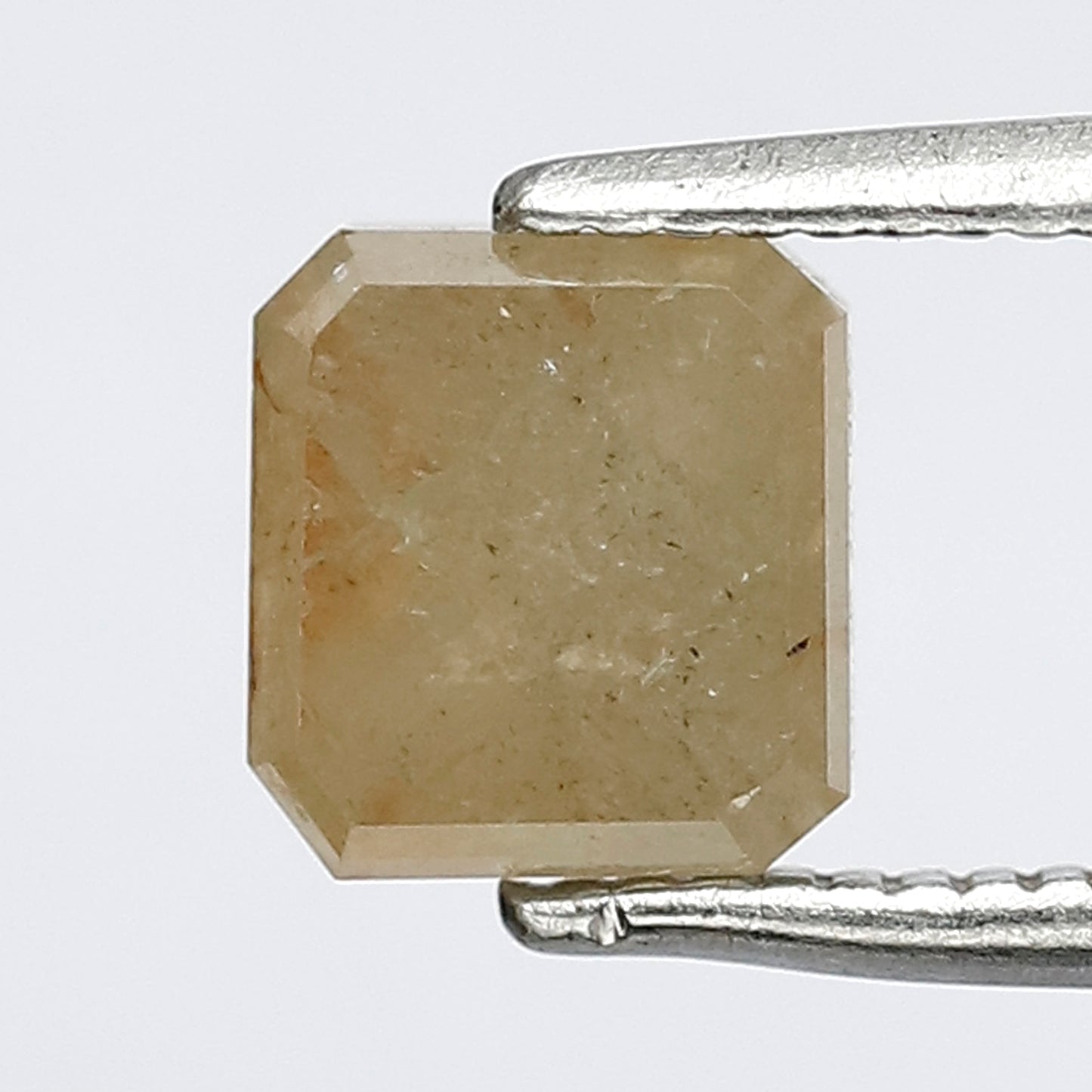 1.67 CT Radiant cut Rustic Diamond, 6 MM Natural Misty Yellow Earth Mined Loose Diamond