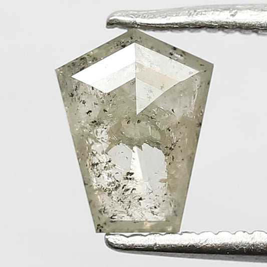 7.5 MM Unique Geometric Shape Diamond 0.85 CT Fancy Greenish Grey Color Loose Natural Rustic Salt and Pepper Diamond