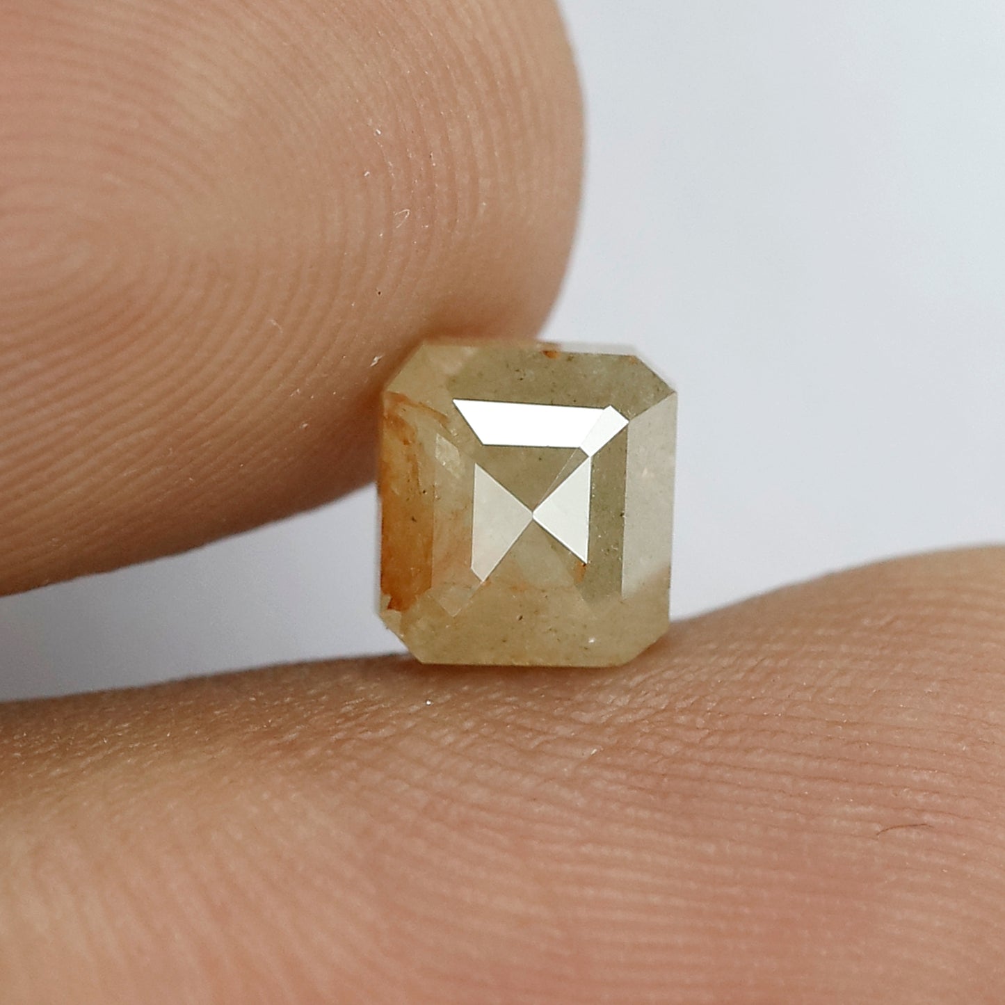 1.67 CT Radiant cut Rustic Diamond, 6 MM Natural Misty Yellow Earth Mined Loose Diamond