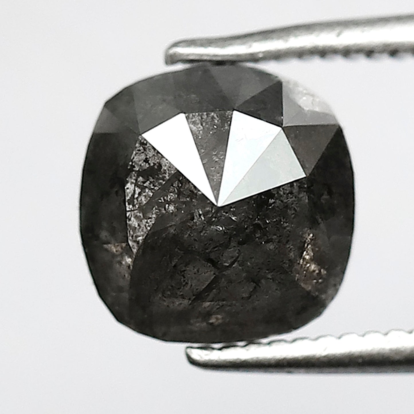 2.69 CT Cushion Cut Salt and Pepper Diamond, Natural Gray Black Diamond, Earth Mined Loose Stone for Engagement Ring