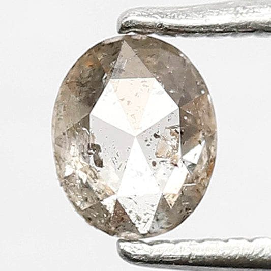 0.40 CT Loose Natural Brownish Black Color Diamond Loose Natural 5.3 MM Oval Shape Conflict Free Rustic Salt and Pepper Diamond