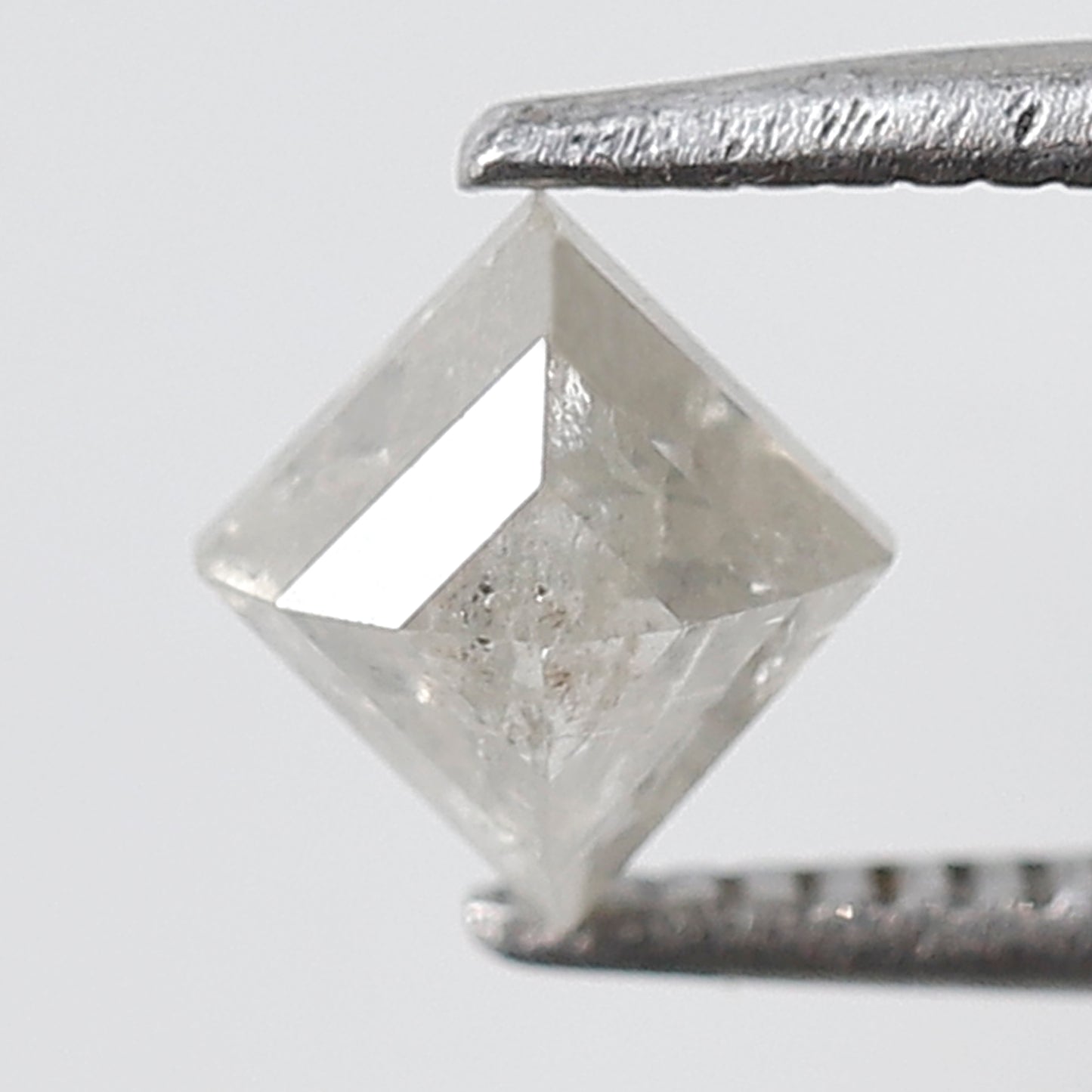 0.69 CT Kite Shape Salt and Pepper Diamond, Natural Misty White Ethical Loose Diamond For Proposal Ring