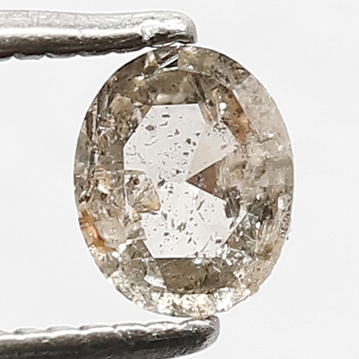 0.40 CT Loose Natural Brownish Black Color Diamond Loose Natural 5.3 MM Oval Shape Conflict Free Rustic Salt and Pepper Diamond