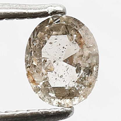 0.40 CT Loose Natural Brownish Black Color Diamond Loose Natural 5.3 MM Oval Shape Conflict Free Rustic Salt and Pepper Diamond